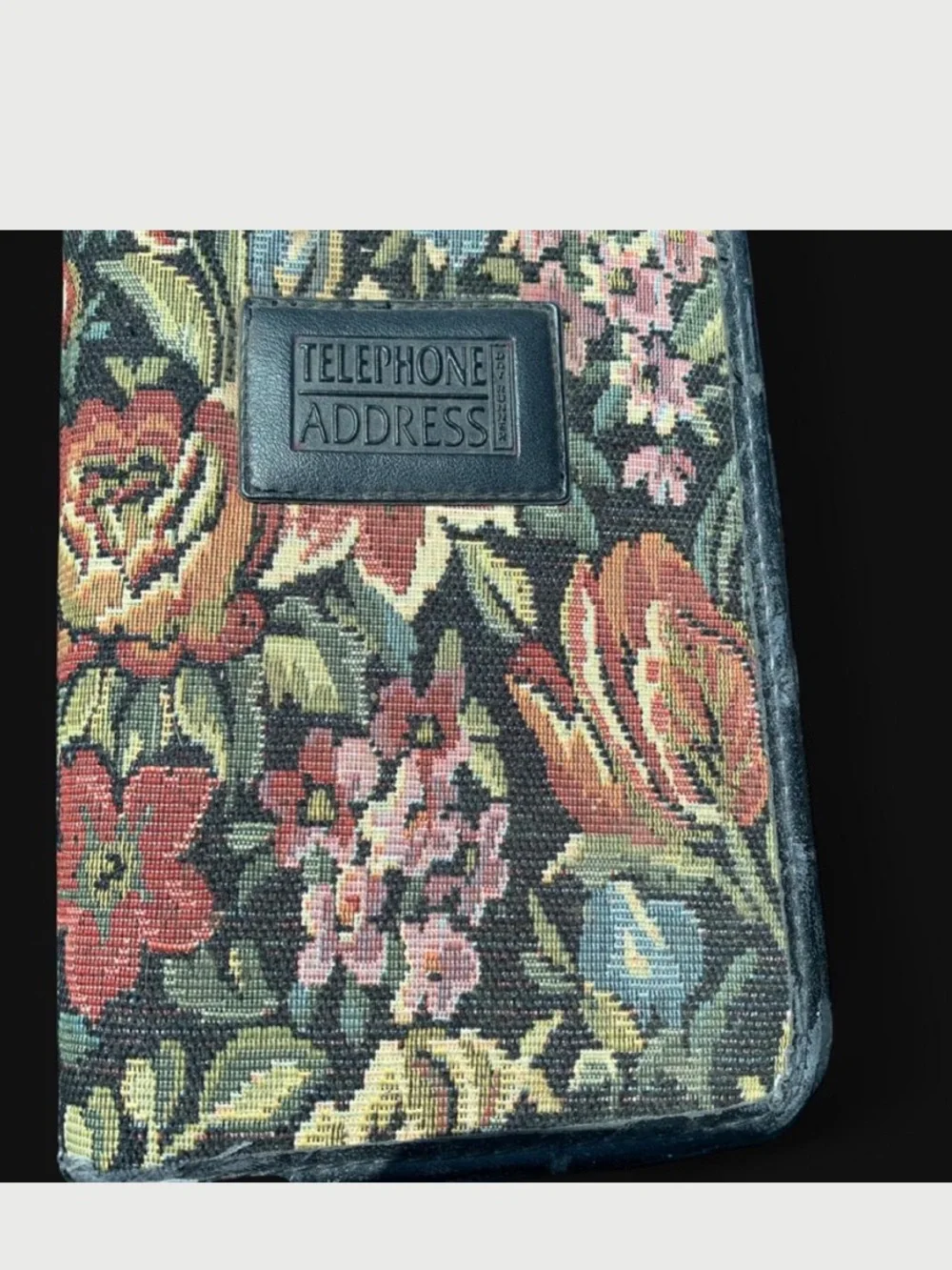 Vintage Day Runner floral tapestry telephone address book organizer binder